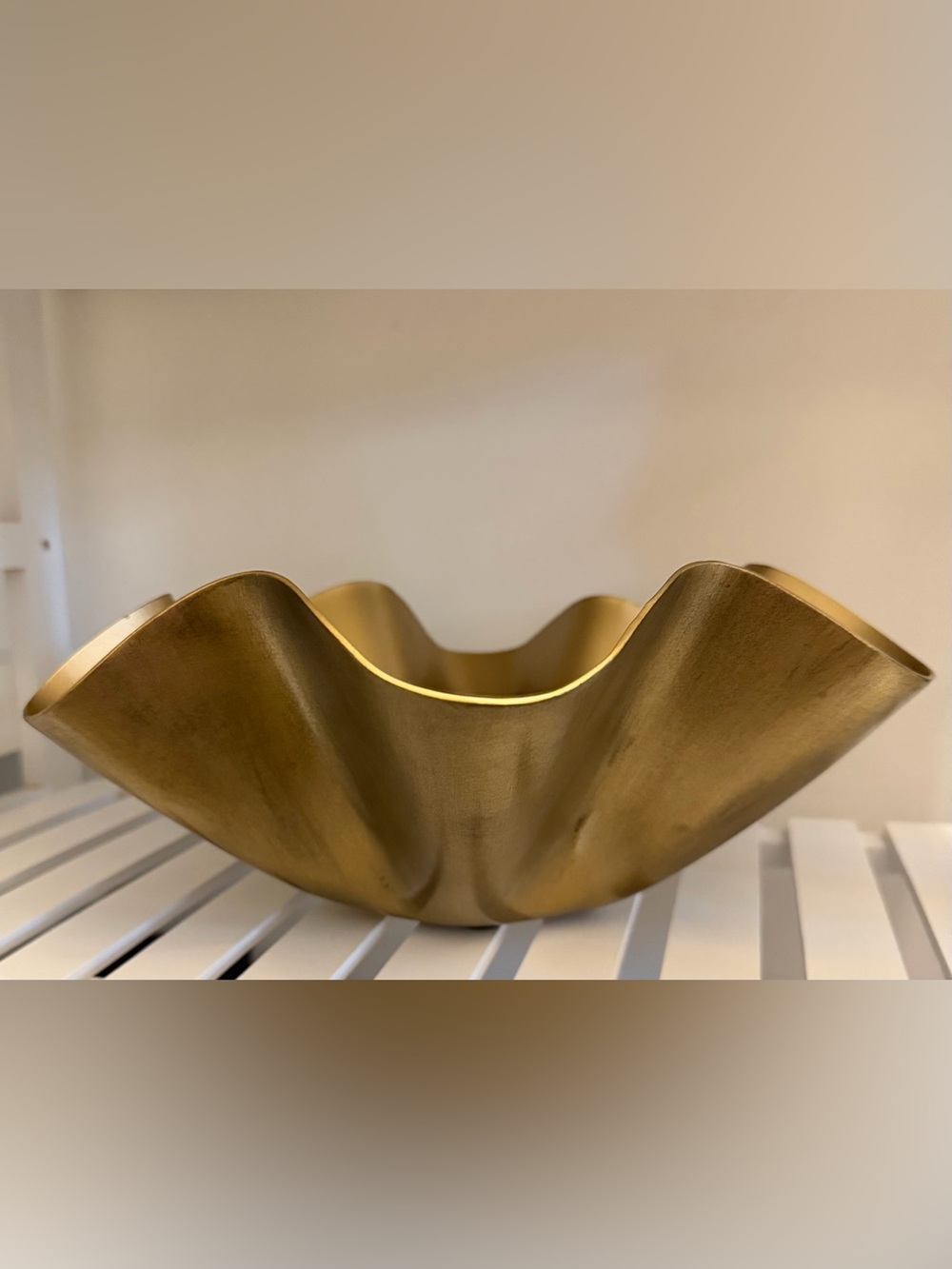 Brass Wave Decorative Bowl - Gold Accent Home Decor